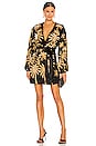 view 1 of 4 Gabrielle Robe Dress in Black & Gold Palm
