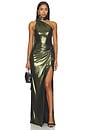 view 1 of 5 VESTIDO ALDER  in Metallic Army Green