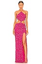 view 1 of 4 Hendrix Dress in Fuchsia Rose Tiger Stripe