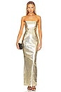 view 1 of 3 Lavonne Leather Dress in Gold