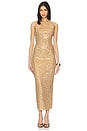 view 1 of 4 Boa Dress in Iridescent Gold