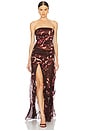 view 1 of 4 Annalise Dress in Latte Abstract & Orchid