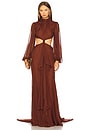 view 2 of 4 Rosalinda Chiffon Dress in Chestnut