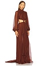 view 3 of 4 Rosalinda Chiffon Dress in Chestnut