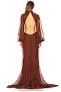 view 4 of 4 Rosalinda Chiffon Dress in Chestnut