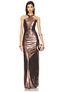 view 1 of 4 Shera Dress in Metallic Rose Gold