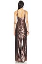 view 3 of 4 Shera Dress in Metallic Rose Gold