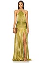 view 1 of 4 Thalia Dress in Metallic Peridot