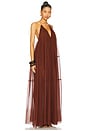 view 2 of 3 Arlet Chiffon Dress in Chestnut