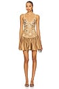 view 1 of 4 Thelma Crochet Dress in Metallic Honey Beige