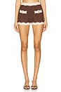 view 1 of 6 Kait Knit Short in Metallic Chestnut & Bone