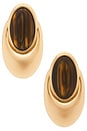 view 1 of 2 Blare Earring in Tigers Eye & Gold