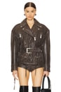 view 1 of 4 Salome Leather Jacket in Vintage Brown