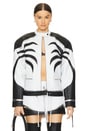 view 1 of 5 Givana Leather Jacket in White & Black