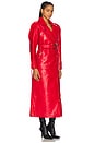 view 2 of 3 Knightley Leather Trench Coat in Lipstick Red