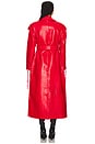 view 3 of 3 Knightley Leather Trench Coat in Lipstick Red