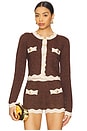 view 1 of 5 Dallys Knit Jacket in Metallic Chestnut & Bone