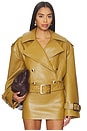 view 1 of 4 Malene Leather Jacket in Ochre