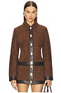 view 1 of 4 Nanna Jacket in Chocolate & Tobacco