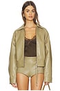 view 2 of 5 Mariel Leather Jacket in Musgo