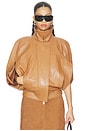 view 1 of 5 Braxx Leather Cape in Bourbon