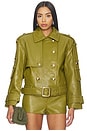 view 1 of 4 Yseld Leather Jacket in Basil