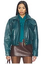view 1 of 5 Lykke Leather Jacket in Sarcelle