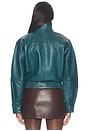 view 5 of 5 Lykke Leather Jacket in Sarcelle