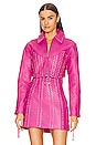 view 2 of 6 CHAQUETA CUERO CASTOR in Neon Pink & Crystal