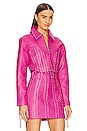 view 3 of 6 CHAQUETA CUERO CASTOR in Neon Pink & Crystal