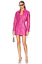 view 5 of 6 BLOUSON EN CUIR CASTOR in Neon Pink & Crystal