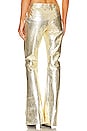 view 3 of 4 Lynx Leather Pant in Gold