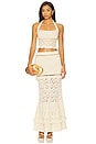 view 5 of 6 Magdalena Crochet Skirt in Ivory & Gold