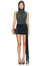 view 6 of 6 Imperia Velvet Skirt in Sarcelle