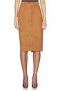 view 1 of 6 Marcella Suede Skirt in Bourbon