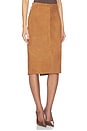 view 2 of 6 Marcella Suede Skirt in Bourbon
