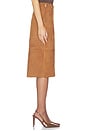 view 4 of 6 Marcella Suede Skirt in Bourbon