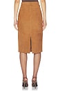 view 5 of 6 Marcella Suede Skirt in Bourbon