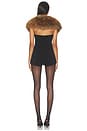 view 3 of 3 Salmee Romper in Black With Red Fox Fur