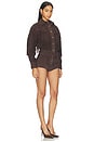 view 2 of 4 Araminta Suede Romper in Tobacco