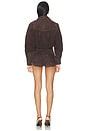 view 3 of 4 Araminta Suede Romper in Tobacco