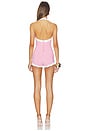 view 3 of 4 Jayde Romper in Metall Flamingo & White