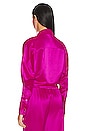 view 3 of 4 PARKER 크롭 버튼 업 셔츠 in Neon Pink