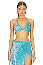 view 1 of 5 ВЯЗАНЫЙ КРЮЧКОМ БЮСТГАЛЬТЕР LEANDRA in Aqua Blue