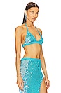 view 2 of 5 ВЯЗАНЫЙ КРЮЧКОМ БЮСТГАЛЬТЕР LEANDRA in Aqua Blue