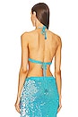 view 3 of 5 ВЯЗАНЫЙ КРЮЧКОМ БЮСТГАЛЬТЕР LEANDRA in Aqua Blue