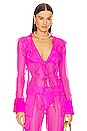 view 1 of 4 Aviva Silk Blouse in Neon Pink