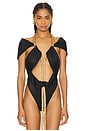 view 2 of 8 Leidy Bodysuit in Black & Gold