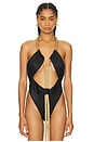 view 3 of 8 Leidy Bodysuit in Black & Gold