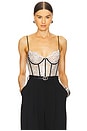view 1 of 5 Lovisa Corset Bodysuit in Black & White
